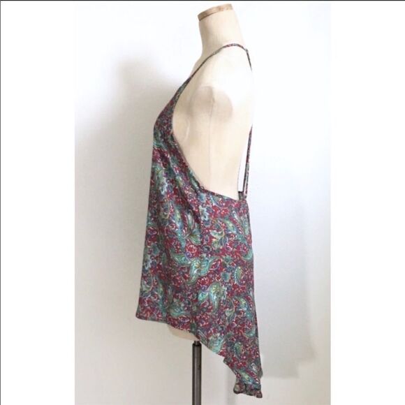 2/$30 ASTR The Label High Low Paisley Floral Sheer Tunic Tank Top - Picture 5 of 6